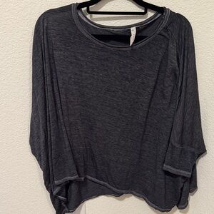 Free People Movement Charcoal Gray Women's Relaxed Blouse
